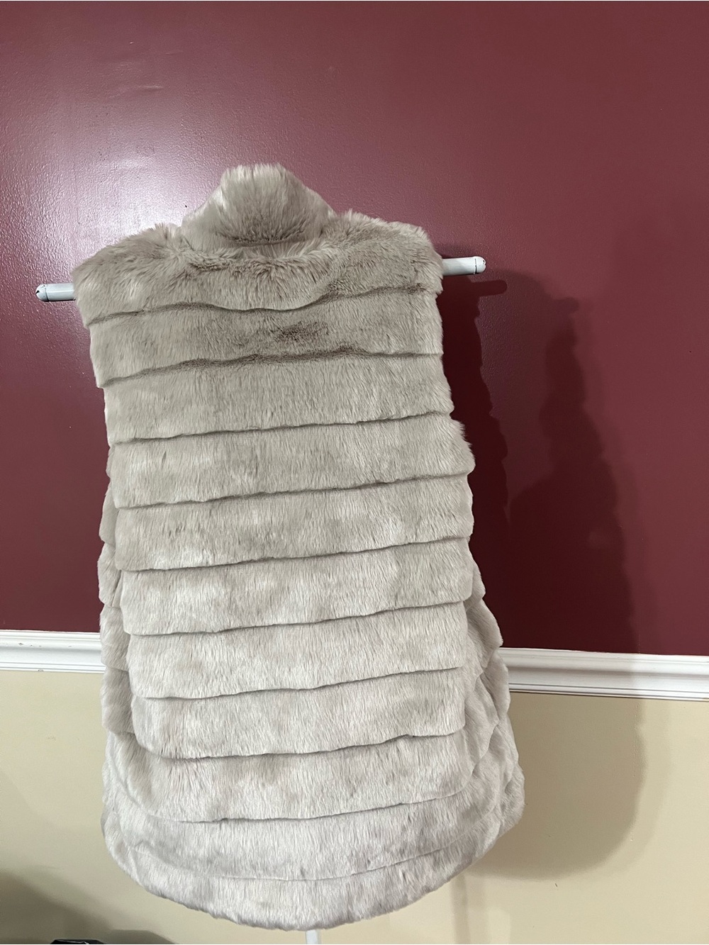 Talbots Light gray Faux Fur Vest